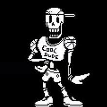 Papyrus con su traje de 