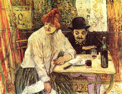 Grabado o pintura de Henri de Toulouse-Lautrec en un bar