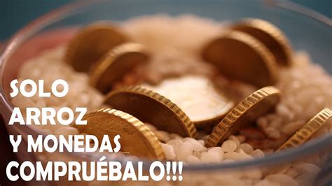 Dibujo o infografía paso a paso de cómo hacer el ritual del arroz con monedas
