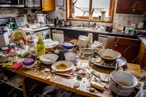 Foto de una cocina desordenada con muchos utensilios y una Thermomix, simbolizando la dificultad de limpieza