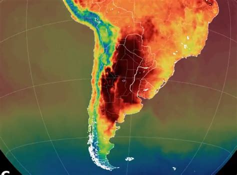 Mapa térmico de alta resolución de un campo chileno que muestra la distribución de temperaturas durante una helada.