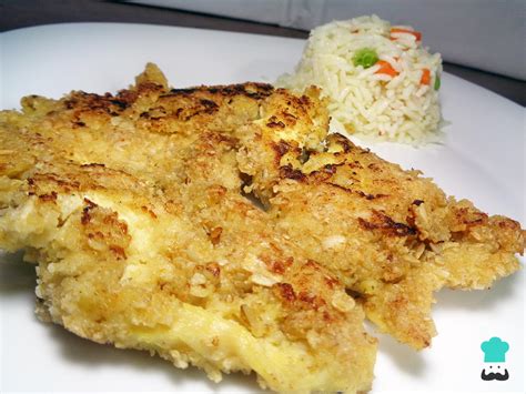 Imagen ilustrativa de pechuga de pollo empanizada con avena y quinua
