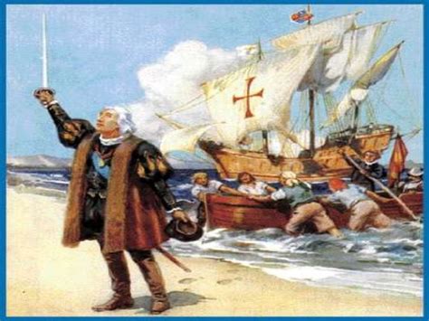 Ilustración de la llegada de los españoles a América