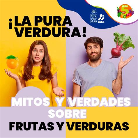 Esquema de mitos y verdades sobre frutas y verduras