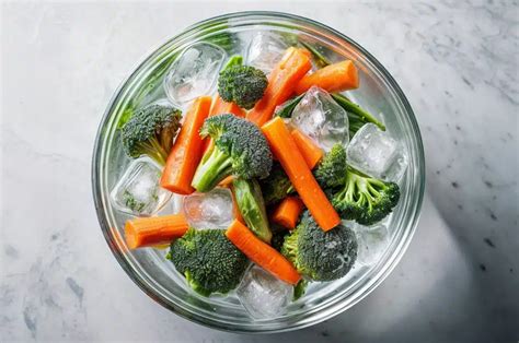 comparativa visual de verduras blanqueadas y sin blanquear