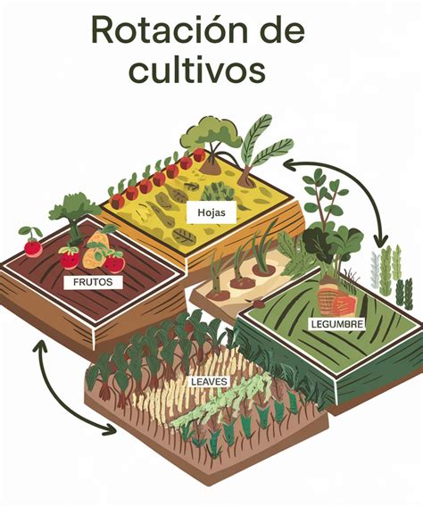 Esquema de un campo agrícola con diferentes cultivos y malezas en el suelo