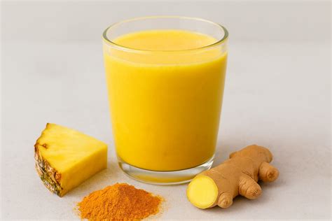 Infografía que muestra la combinación de piña y jengibre como apoyo digestivo y antiinflamatorio natural