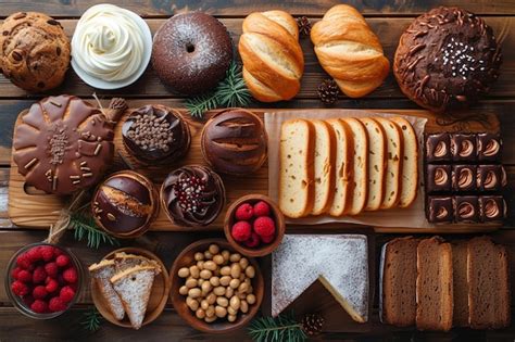 Imagen de una mesa con diversos panes y pasteles sin gluten recién horneados, mostrando variedad y atractivo visual.