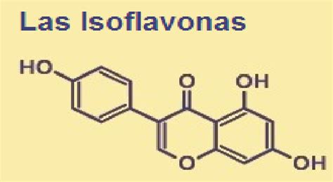 Gráfico mostrando la estructura química de las isoflavonas