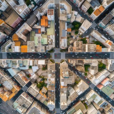 Vista aérea de una ciudad japonesa con un patrón de calles que sugiere supermanzanas.