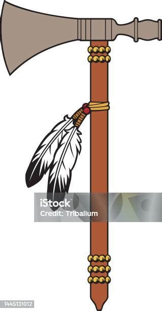 Ilustración histórica de un tomahawk nativo americano