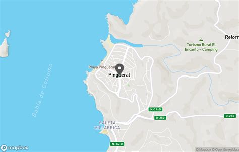 Mapa de ubicación de Pingueral y sus alrededores en Tomé, Chile