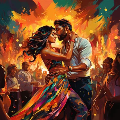 Pareja bailando salsa con energía