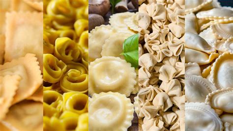Selección de diferentes tipos de pasta seca y fresca de alta calidad