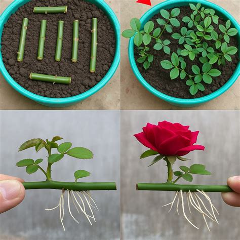 Esqueje de rosa recién cortado para plantación