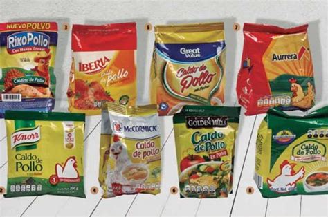 infografía comparativa de precios promedio de consomé de pollo según marcas y presentaciones de mercado