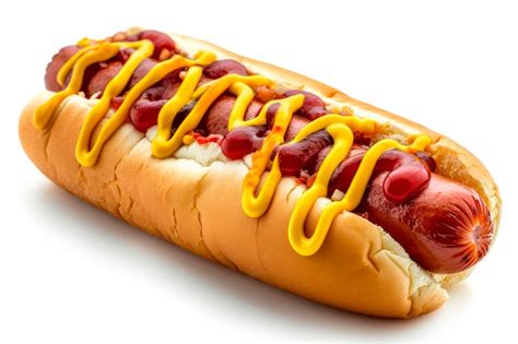 Imagen de un hot dog con mostaza, kétchup y mayonesa