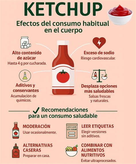 Infografía comparativa entre ketchup industrial y ketchup casero (ingredientes, aditivos)