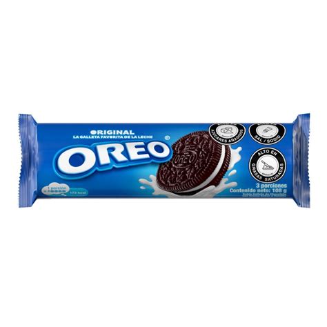 Foto temática de un paquete de galletas Oreo con un símbolo de atención al cliente o lupa