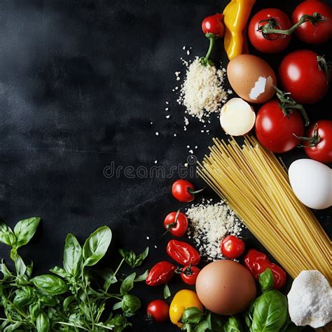 Ilustración de ingredientes frescos para pasta