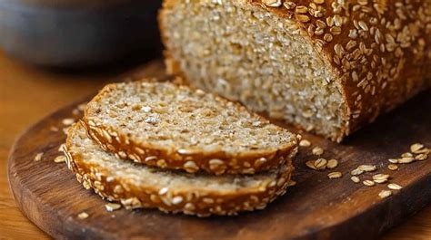 Pan rápido de avena y almendras recién horneado