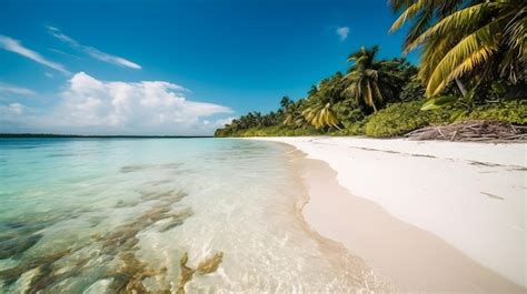Playa de arena blanca y aguas cristalinas en Isla Palomino