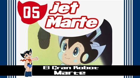 Diseño de personaje de Jet Marte, el robot protagonista