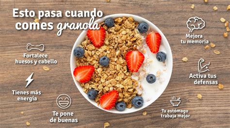 Infografía de los beneficios de la granola sin gluten