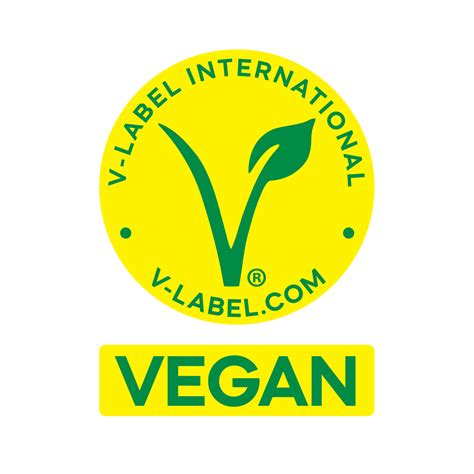 Logotipo oficial de la certificación V-Label, indicando un producto vegano