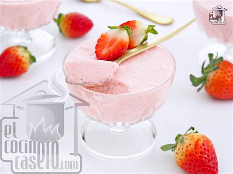 Ingredientes para mousse de fresa keto