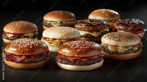 Variedad de hamburguesas gourmet con diferentes ingredientes