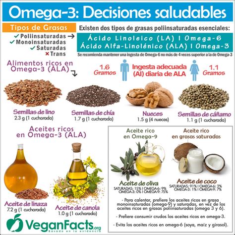 Infografía de alimentos vegetales ricos en Omega 3 (ALA)