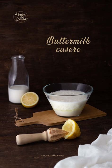 Infografía mostrando los pasos para hacer buttermilk casero con leche y limón