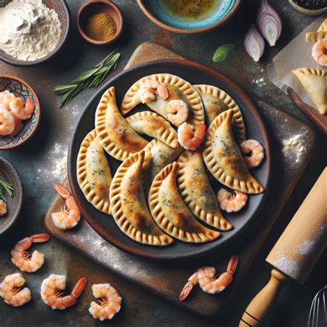 Ingredientes frescos para empanadas de camarón