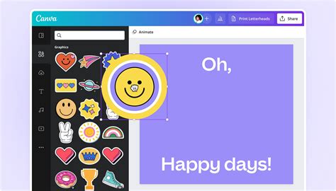 Interfaz del editor de stickers con opciones de diseño