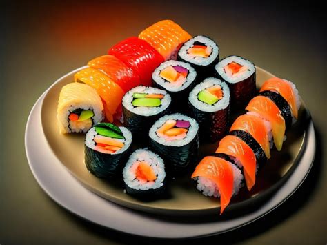 Imagen de un plato de sushi premium y fresco