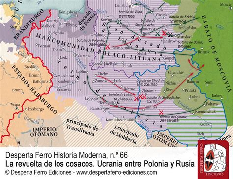 Mapa de la estepa ucraniana y rutas de los cosacos