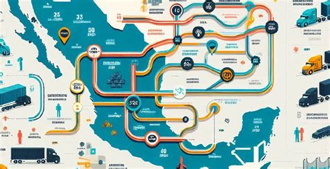 Mapa de Chile mostrando rutas de distribución de una flota de camiones.