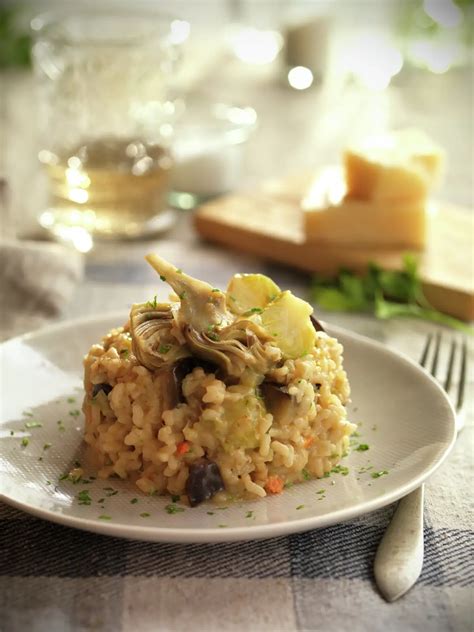 Risotto cremoso de pera y azafrán