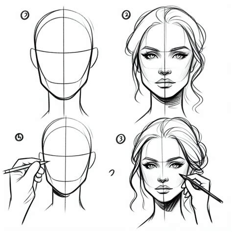 Imagen de un boceto inicial de un rostro en papel, listo para aplicar pastel