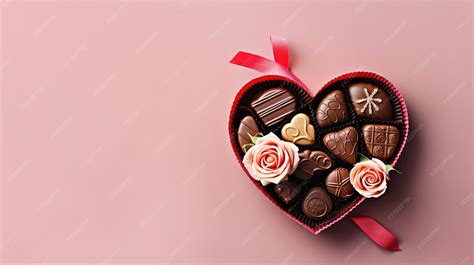 Imagen de una caja elegante de bombones de corazón