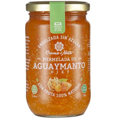 Mermelada de aguaymanto sin azúcar en frasco