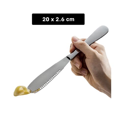Esquema de un cuchillo para untar, mostrando hoja roma y ancha, y mango
