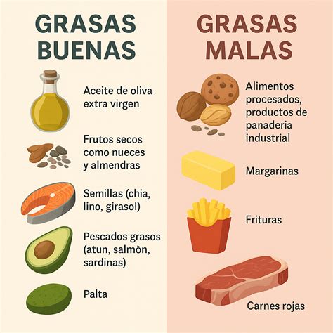 Infografía comparando grasas saturadas y omega-3 en diferentes alimentos.