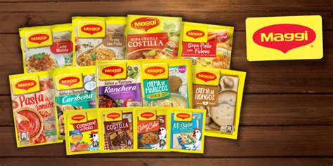 Variedad de productos Maggi para caldos y sazonadores