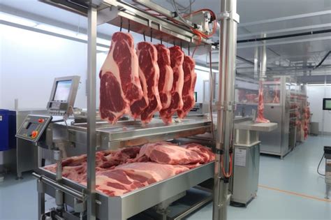 Esquema de una planta procesadora de carne, mostrando las diferentes etapas del proceso
