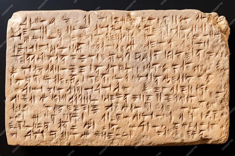 Ilustración de una tablilla cuneiforme con recetas antiguas o reconstrucción de un guiso mesopotámico de cordero