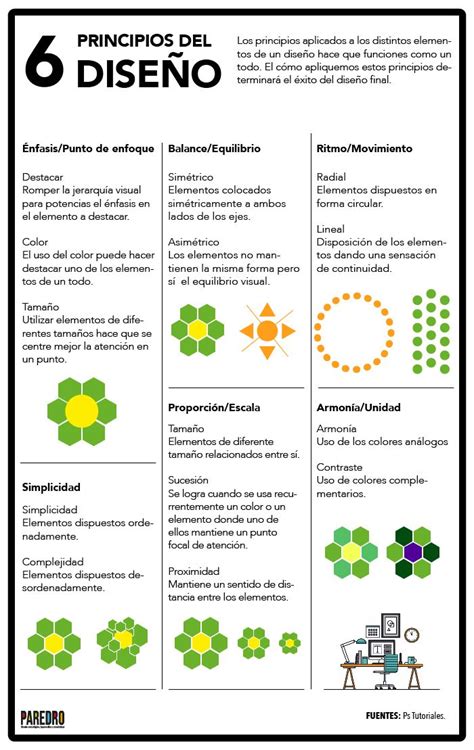Infografía sobre los siete principios clave del diseño floral
