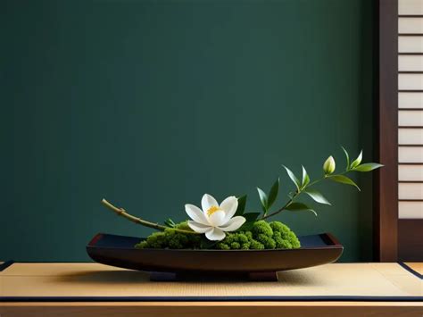 Arreglo de Ikebana tradicional con líneas limpias y significado espiritual