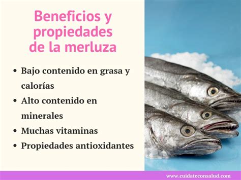 Infografía detallando los nutrientes de la merluza y sus beneficios para niños
